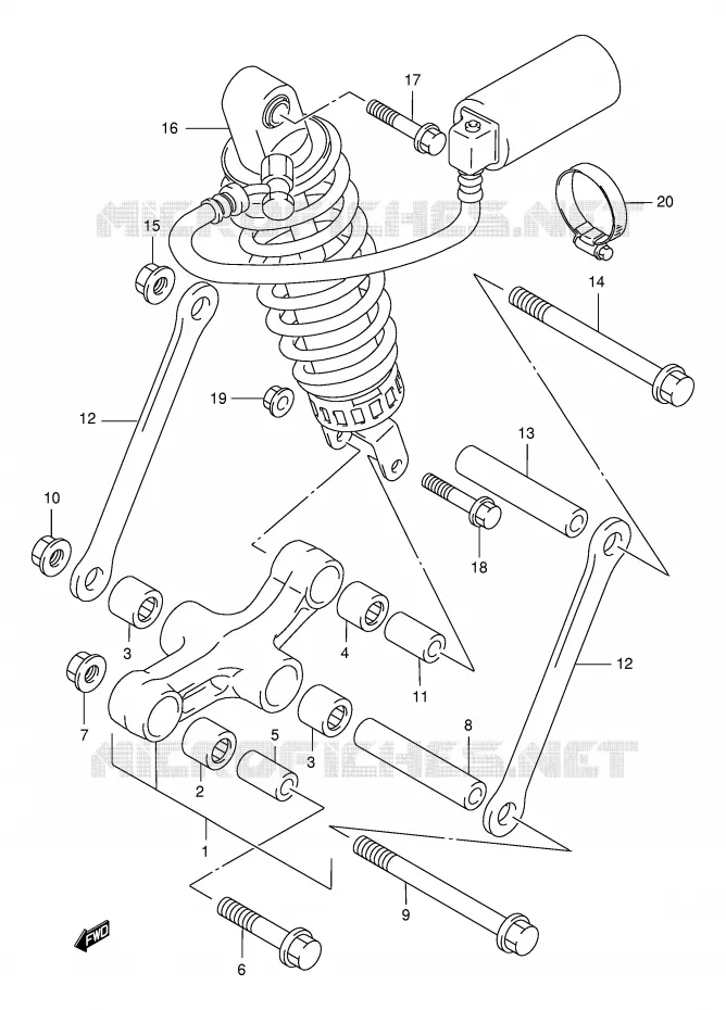 SCHOKBREKER AANEENSCHAKELING Suzuki MOTO 750 GSX-F 2000  GSX750FY(E2)