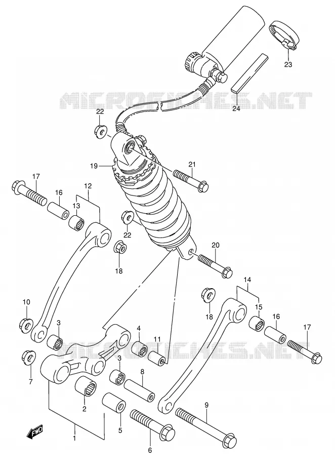 SCHOKBREKER AANEENSCHAKELING (VOIR NOTE) Suzuki MOTO 750 GSX-F 1991  GSX750FM(E2)