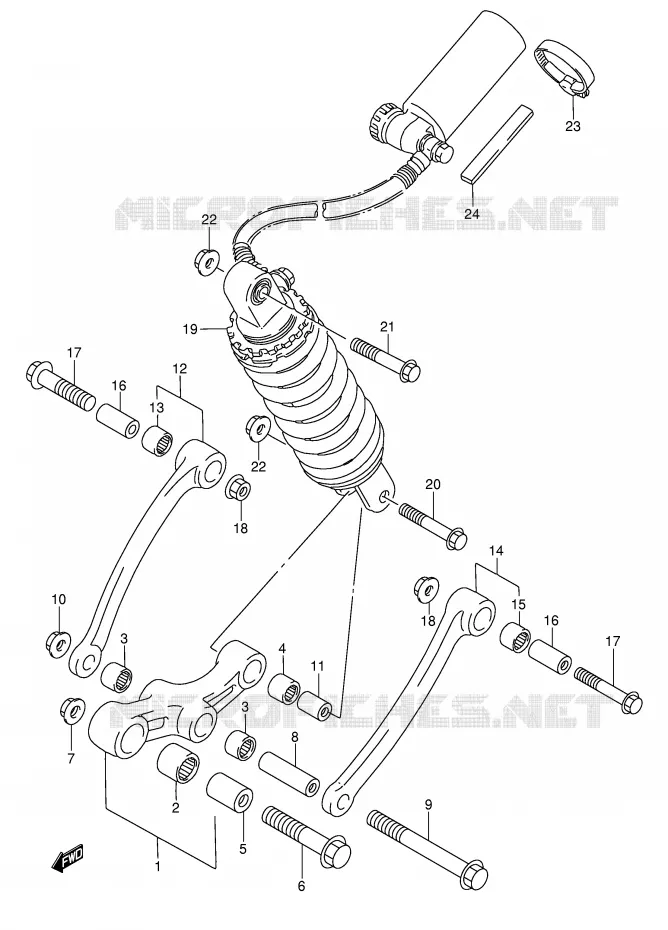 SCHOKBREKER AANEENSCHAKELING (VOIR NOTE) Suzuki MOTO 750 GSX-F 1995  GSX750FS(E2)