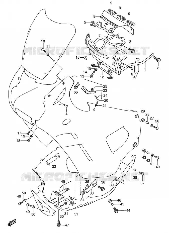 SIDE KUIP Suzuki MOTO 600 GSX-F 1990  GSX600FU2L(E2)