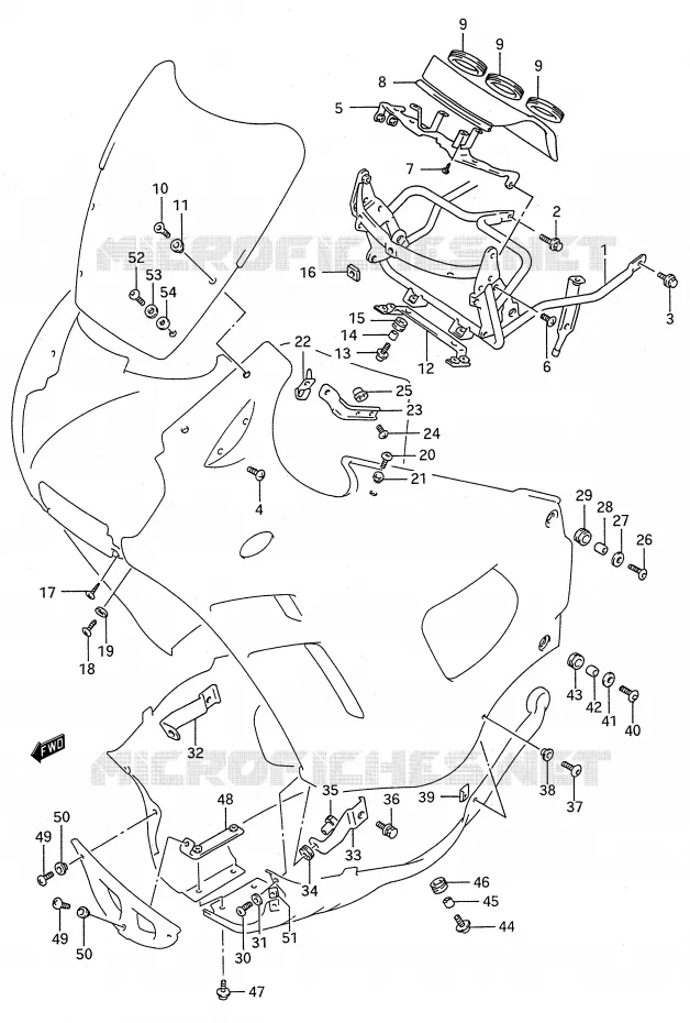 SIDE KUIP Suzuki MOTO 600 GSX-F 1990  GSX600FU2L(E28)