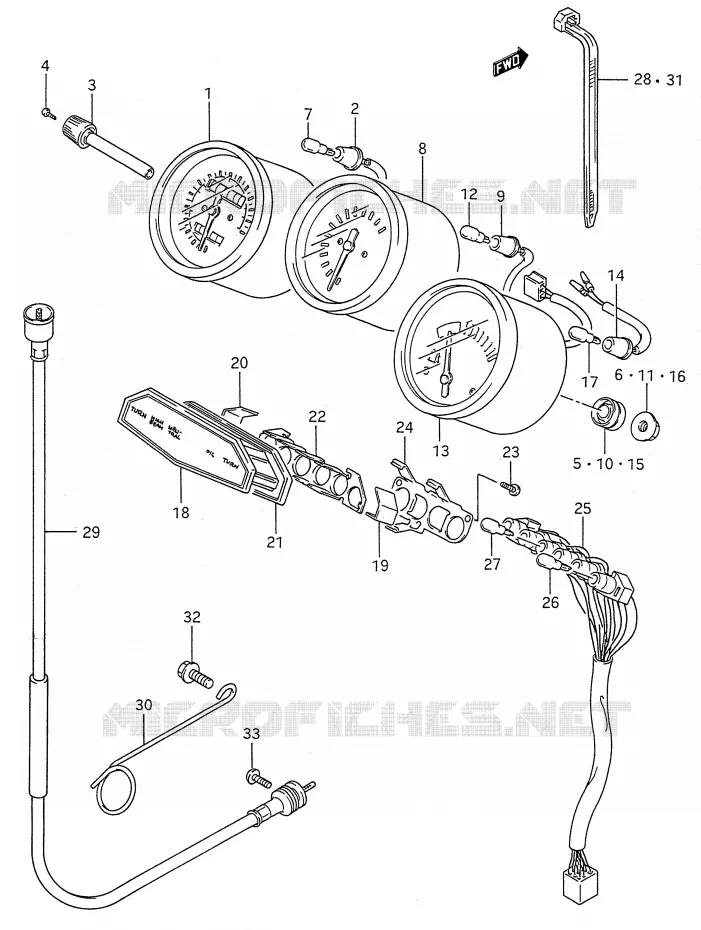SNELHEIDSMETER (MODELE J) Suzuki MOTO 600 GSX-F 1990  GSX600FL(E28)