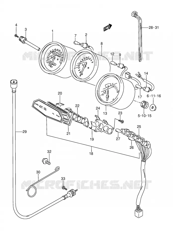 SNELHEIDSMETER (MODELE J) Suzuki MOTO 600 GSX-F 1996  GSX600FUT(E2)