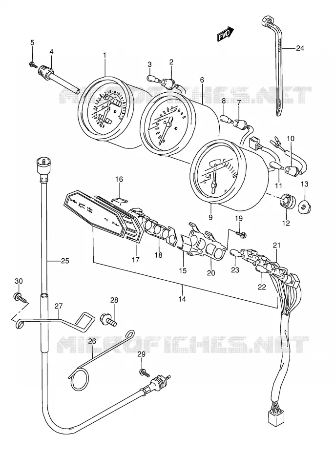 SNELHEIDSMETER (MODELE T) Suzuki MOTO 600 GSX-F 1995  GSX600FS(E2)