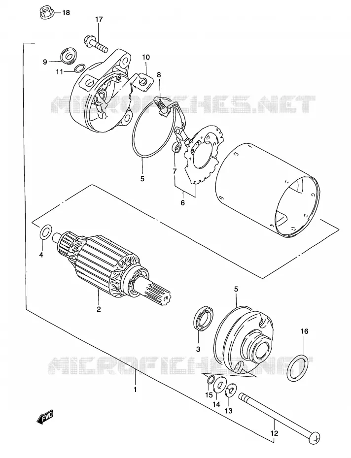STARTMOTOR Suzuki MOTO 250 MARAUDER 2003  GZ250K3(P19)