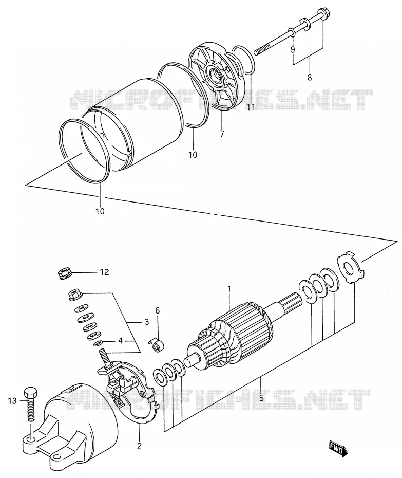 STARTMOTOR Suzuki MOTO 600 GSX-F 1991  GSX600FUM(E28)