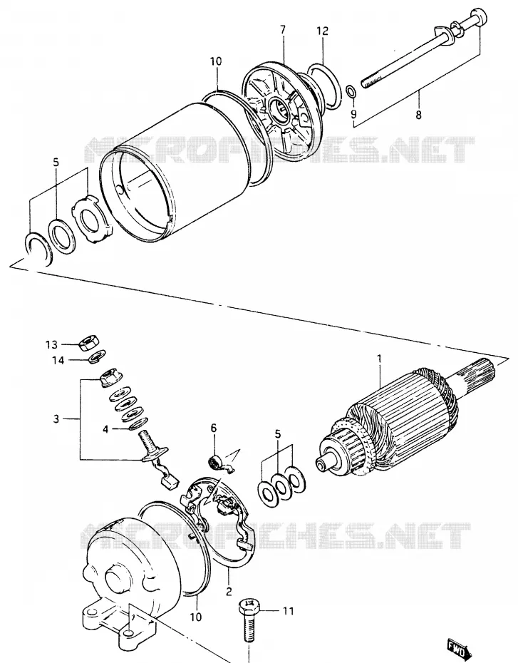 STARTMOTOR Suzuki MOTO 750 GSX-E 1985  GSX750ESF(F)