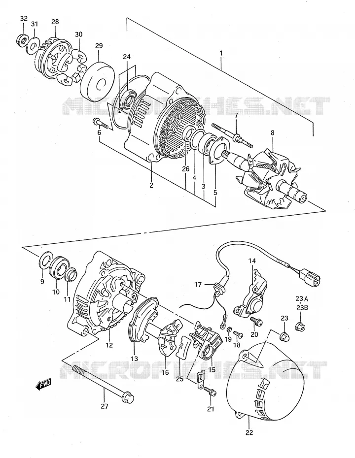 STARTMOTOR Suzuki MOTO 750 GSX-F 1996  GSX750FT(E28)