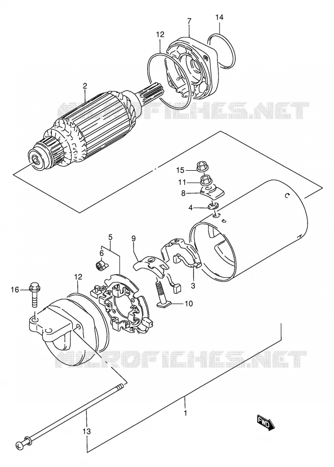 STARTMOTOR (VOIR NOTE) Suzuki MOTO 650 SAVAGE 2001  LS650PK1(E2)