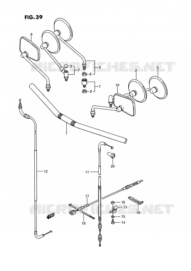 STUUR - KABELS (LS650FG/FJ/FK) Suzuki MOTO 650 SAVAGE 1988  LS650PJ(E2)