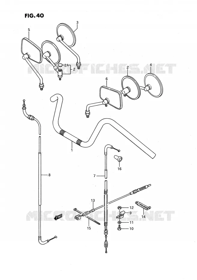 STUUR - KABELS (LS650PG/PJ/PK/PL,MODEL M/R) Suzuki MOTO 650 SAVAGE 1988  LS650PJ(E2)
