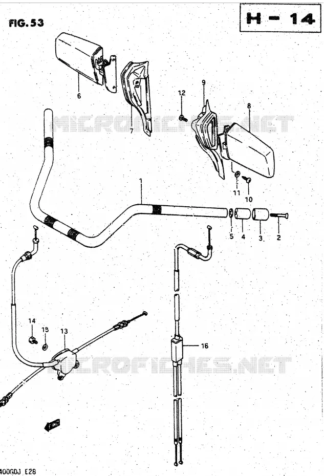 STUUR - KABELS (MODELE G) Suzuki MOTO 1400 CAVALCADE 1986  GV1400GDG(DG-DJ/CJ)