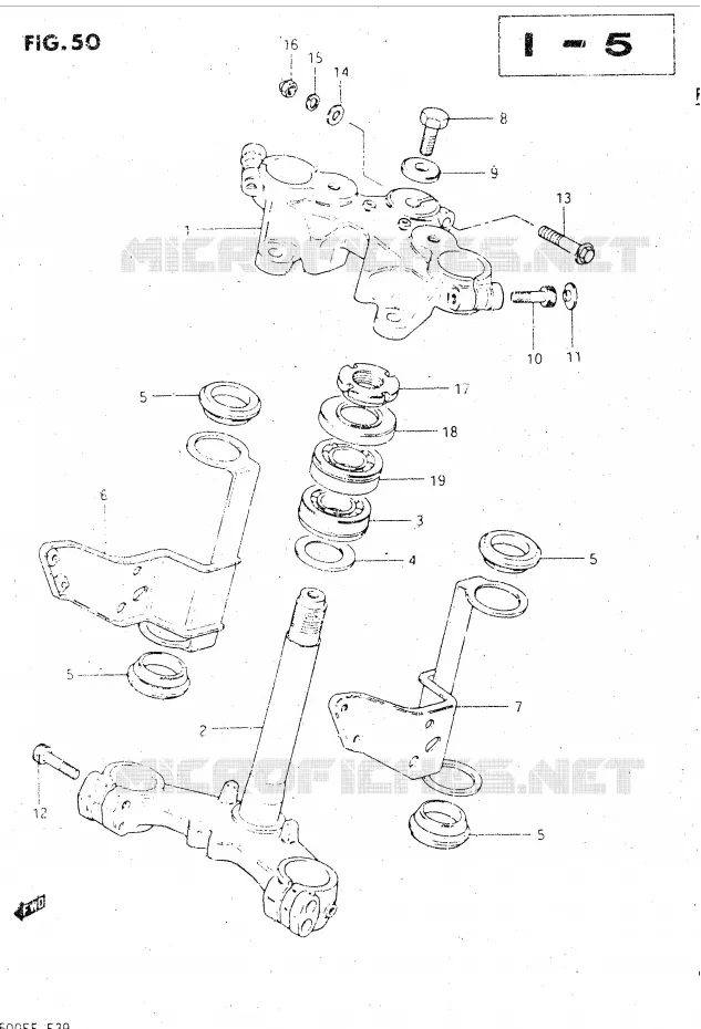 STUURKOLOM (GSX500EE/EF) Suzuki MOTO 500 GSX-E 1985  GSX500ESF(E39)