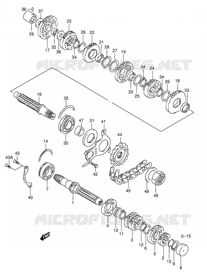 TRANSMISSION Suzuki MOTO 600 GSX-F 2001  GSX600FK1(E2)