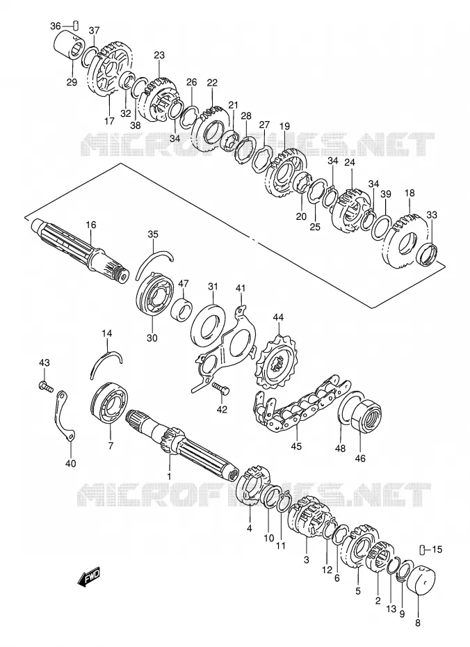 TRANSMISSION Suzuki MOTO 750 GSX-F 2000  GSX750FY(E2)