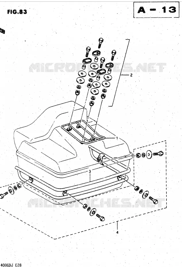 TRAVEL KOFFER RACK - TRIM SET (OPTIONNEL) Suzuki MOTO 1400 CAVALCADE 1987  GV1400GDH(DG-DJ/CJ)