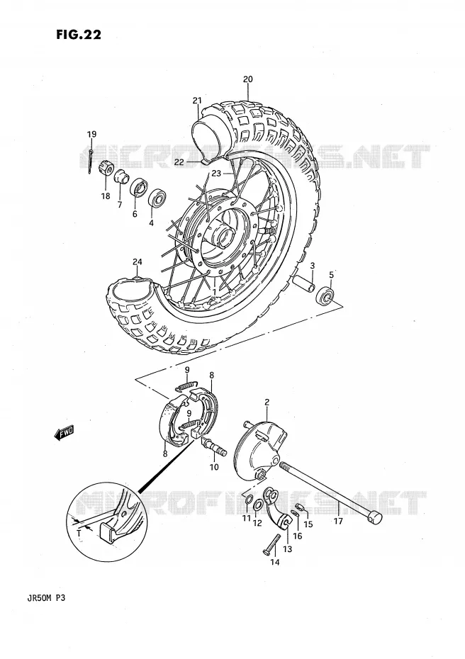 VOORWIEL Suzuki MOTO 50 JR 1989  JR50K(P3)