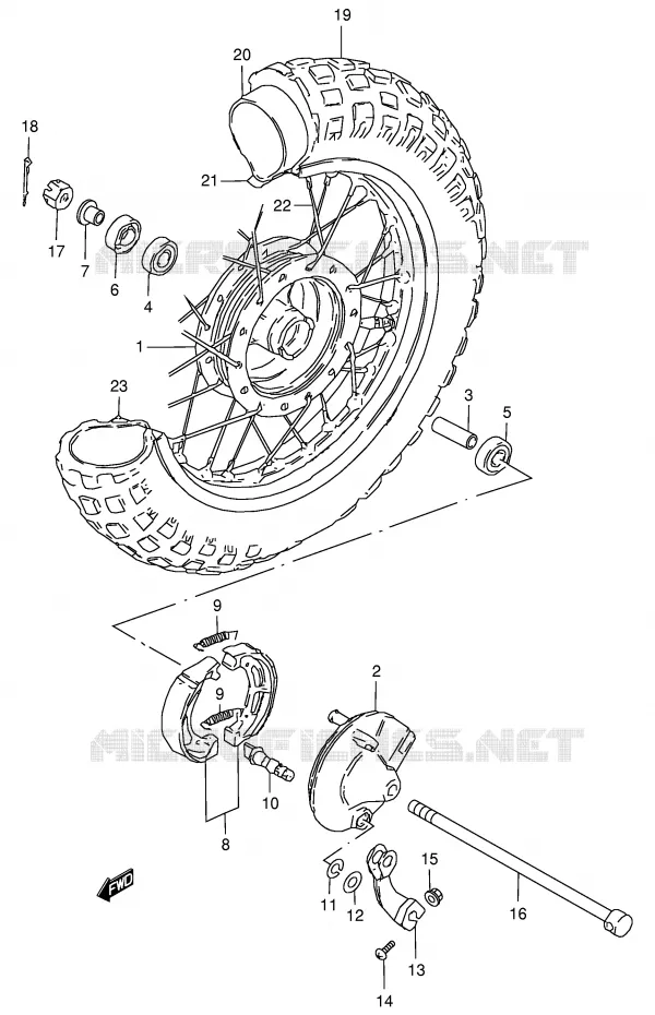 VOORWIEL Suzuki MOTO 50 JR 1997  JR50V(P3/P28)