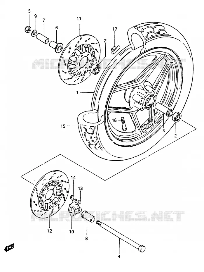 VOORWIEL Suzuki MOTO 750 GSX-E 1985  GSX750EFF(F)