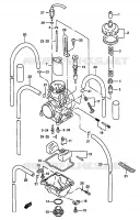 CARBURATOR (MODELE W/X/Y) MOTOR/TRANSMISSIE 250 suzuki-motorfietsen RM 1999 DP021002