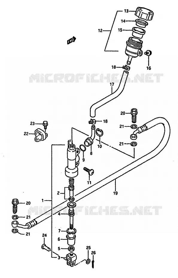 ACHTER HOOFDREMCILINDER (MODELE J) Suzuki MOTO 125 RM 1986  RM125G(G/H/J)