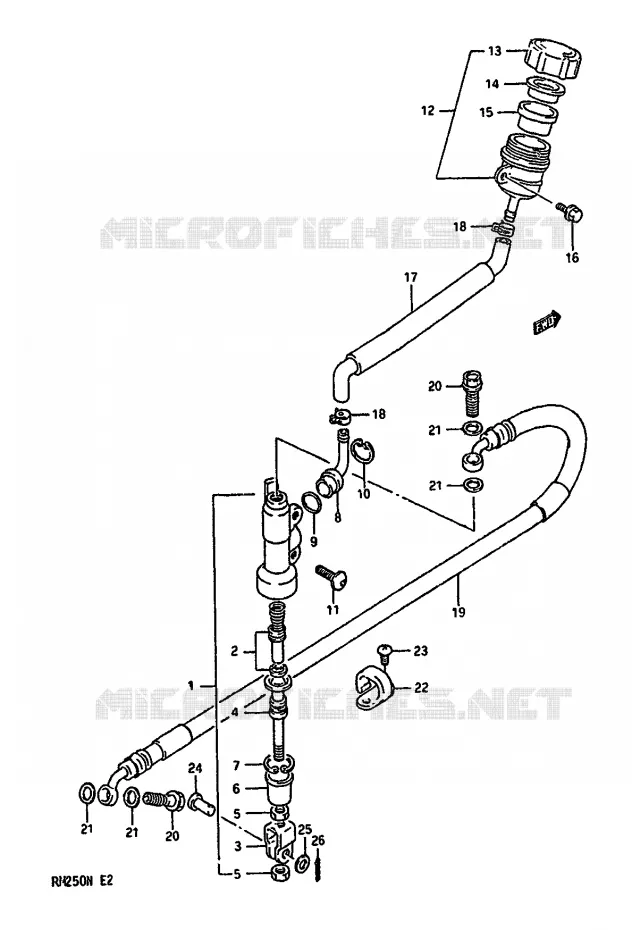 ACHTER HOOFDREMCILINDER (MODELE L) Suzuki MOTO 250 RM 1992  RM250 N (E02,E04,E24)