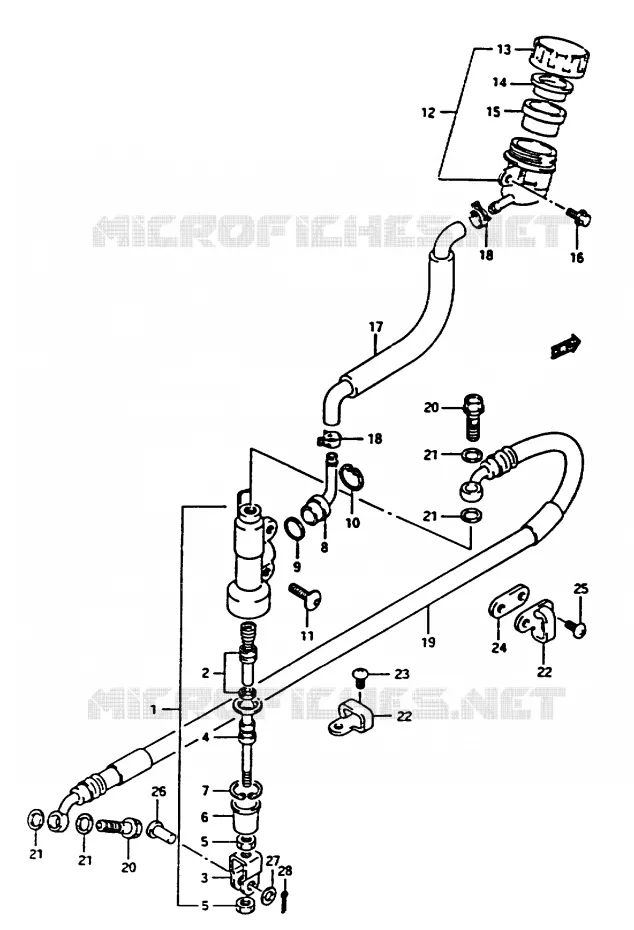 ACHTER HOOFDREMCILINDER (MODELE M/N) Suzuki MOTO 250 RM 1992  RM250 N (E02,E04,E24)