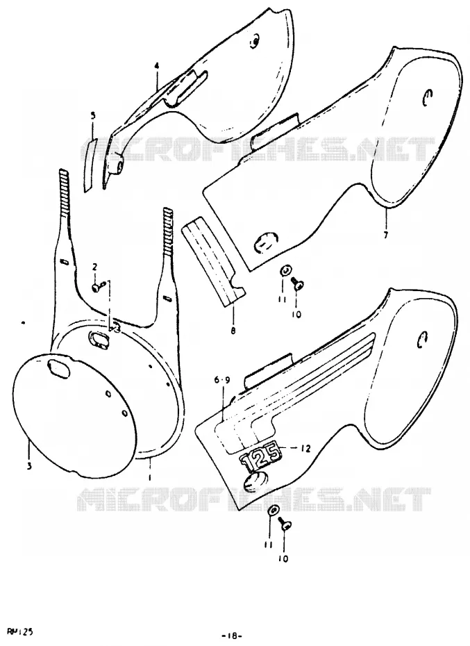 ACHTER KUIP Suzuki MOTO 125 RM 1979  RM125N