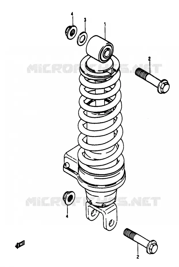 ACHTER SCHOKDEMPER Suzuki MOTO 50 RG 1986  RG50G1(D/E/F/1/G/J/K)