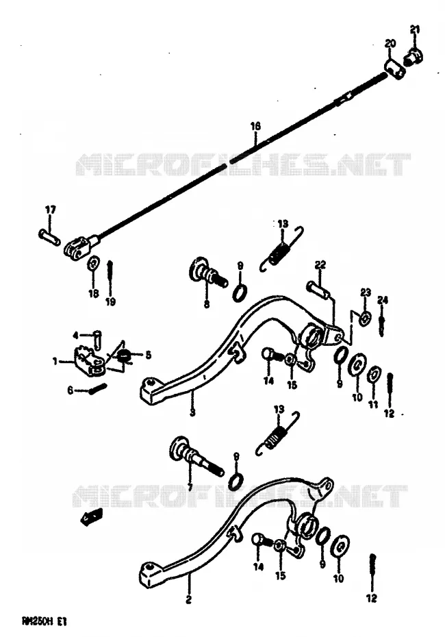 ACHTERREM Suzuki MOTO 250 RM 1986  RM250G(G/H)