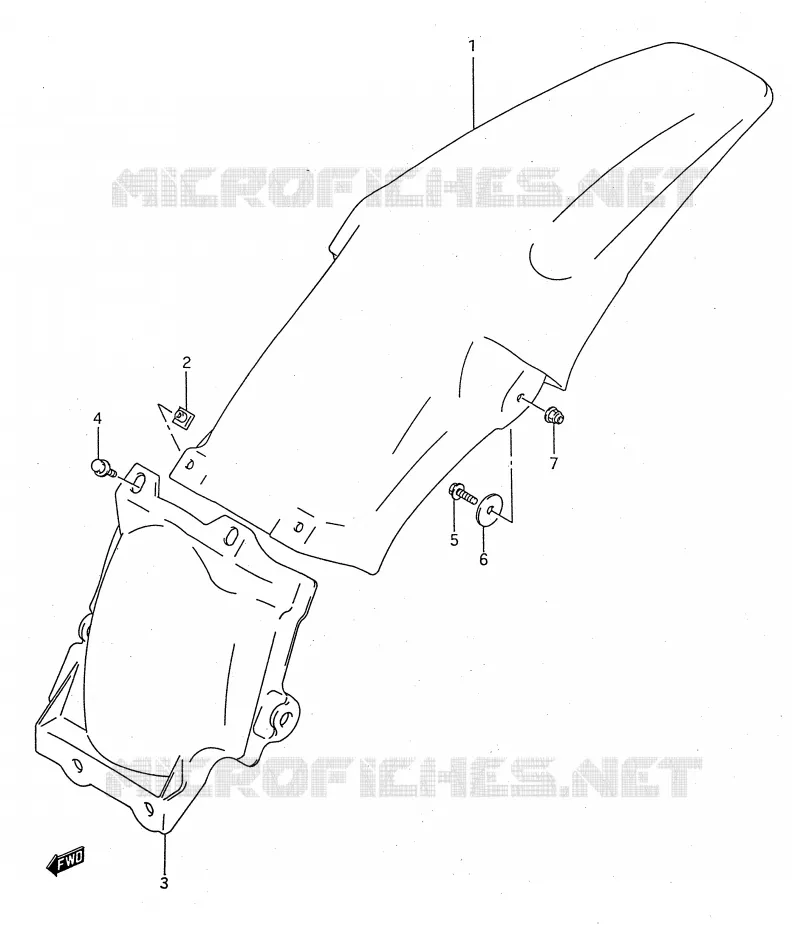 ACHTERSPATBORD (MODELE P/R/S) Suzuki MOTO 125 RM 1994  RM125R(E28)
