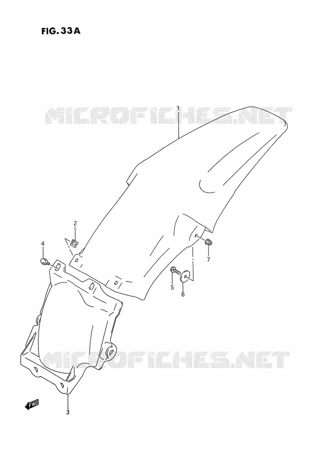 ACHTERSPATBORD (MODELE P/R/S) Suzuki MOTO 125 RM 1995  RM125S(E2)