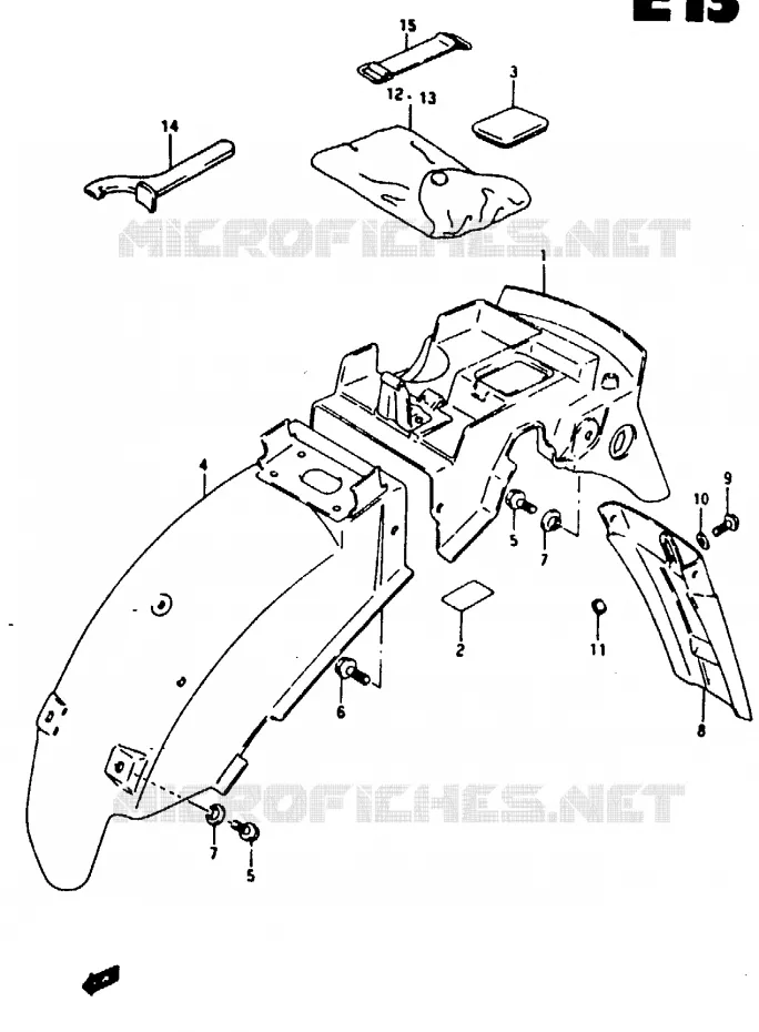 ACHTERSPATBORD Suzuki MOTO 125 RG 1992  RG125FUN(N/P/R)