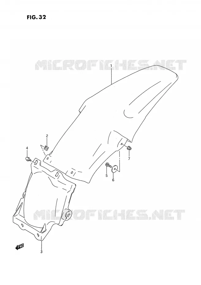 ACHTERSPATBORD Suzuki MOTO 250 RM 1995  RM250S(E2)