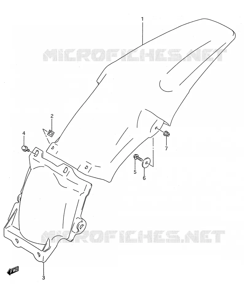 ACHTERSPATBORD Suzuki MOTO 250 RM 1995  RM250S(E28)