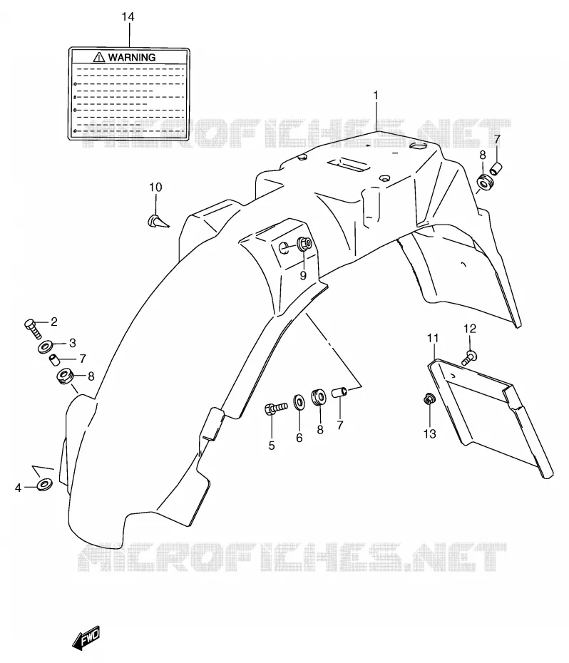 ACHTERSPATBORD Suzuki MOTO 80 RG 1987  RG80CH(E4)