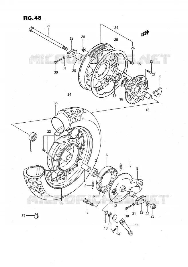 ACHTERWIEL Suzuki MOTO 650 SAVAGE 1990  LS650PL(E2)