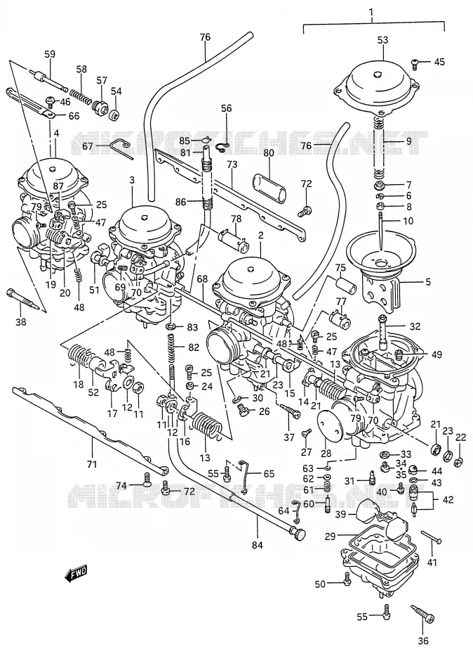 CARBURATOR (MODELE K) Suzuki MOTO 600 GSX-F 1996  GSX600FT(E28)