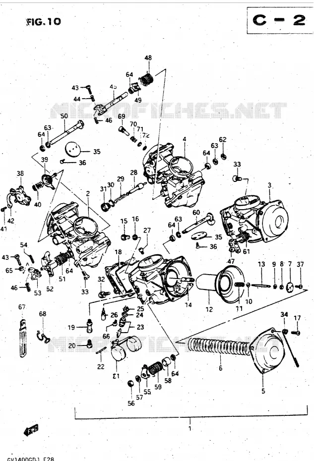 CARBURATOR Suzuki MOTO 1400 CAVALCADE 1986  GV1400GDG(DG-DJ/CJ)