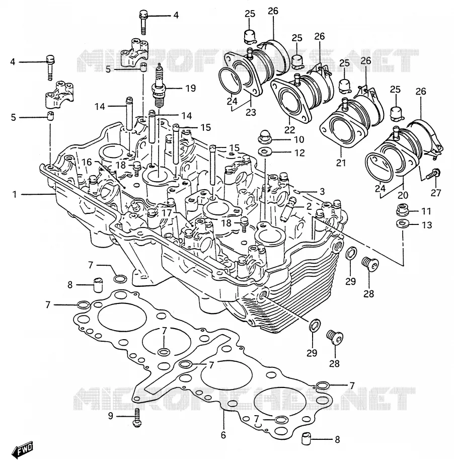 CILINDERKOP Suzuki MOTO 600 GSX-F 1995  GSX600FS(E28)