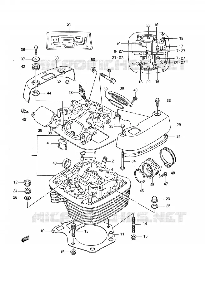 CILINDERKOP Suzuki MOTO 650 BOULEVARD 1986  LS650FG(E28)