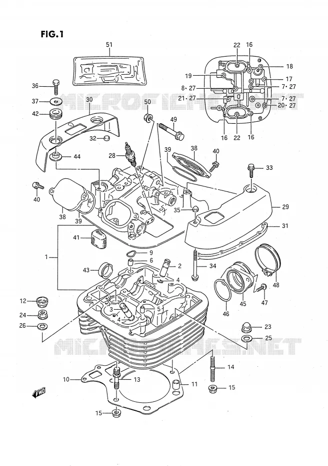 CILINDERKOP Suzuki MOTO 650 SAVAGE 1988  LS650FJ(E2)