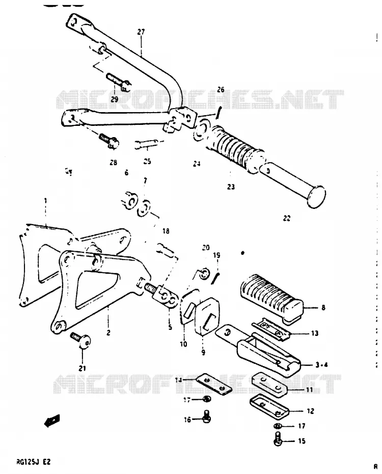 FOOTREST Suzuki MOTO 125 RG 1988  RG125BJ(G/H/J)