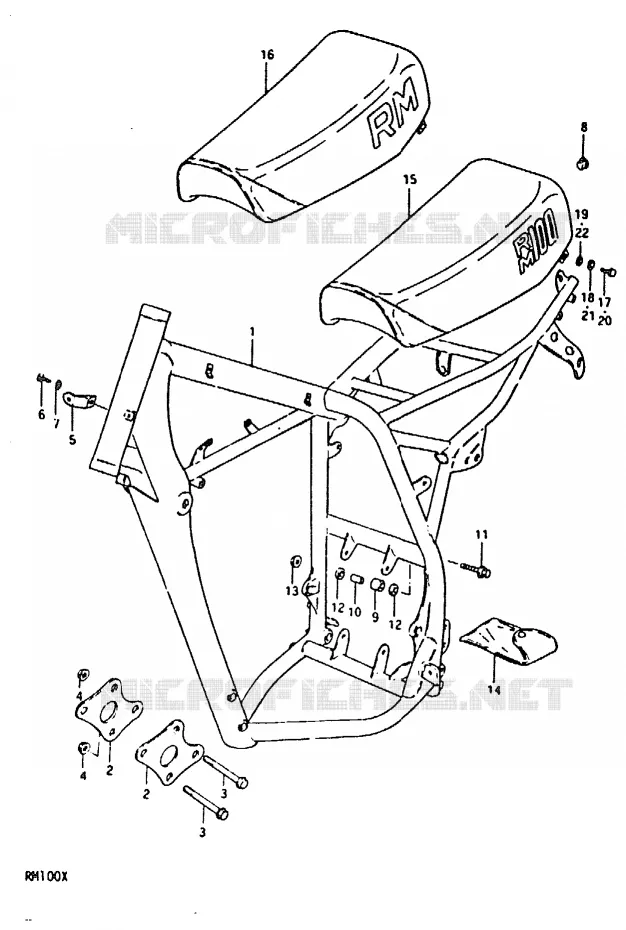 FRAME - SEAT Suzuki MOTO 100 RM 1992  RM100N(N/T/X)