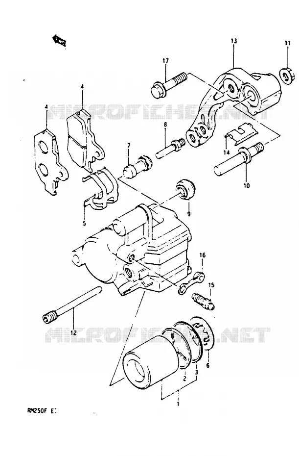 FRONT CALIPER (MODELE F) Suzuki MOTO 250 RM 1984  RM250E(E/F)