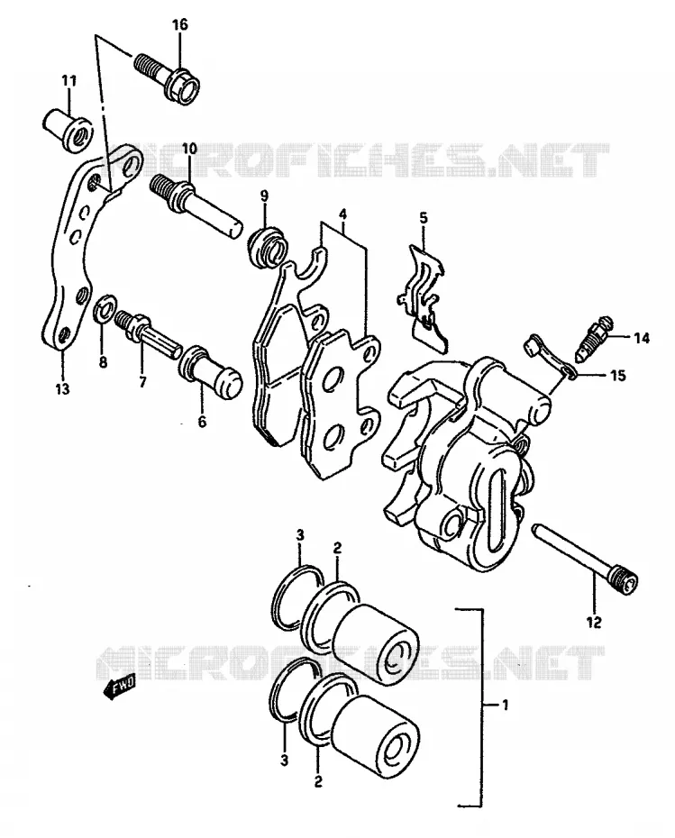FRONT CALIPER (MODELE H/J) Suzuki MOTO 125 RM 1986  RM125G(G/H/J)