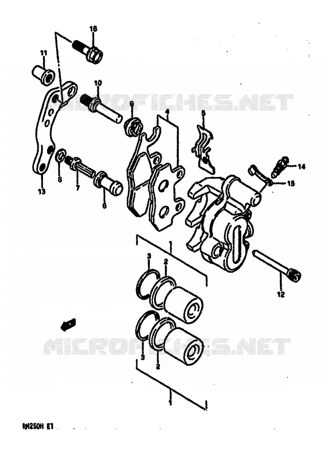 FRONT CALIPER (MODELE H) Suzuki MOTO 250 RM 1987  RM250H(G/H)
