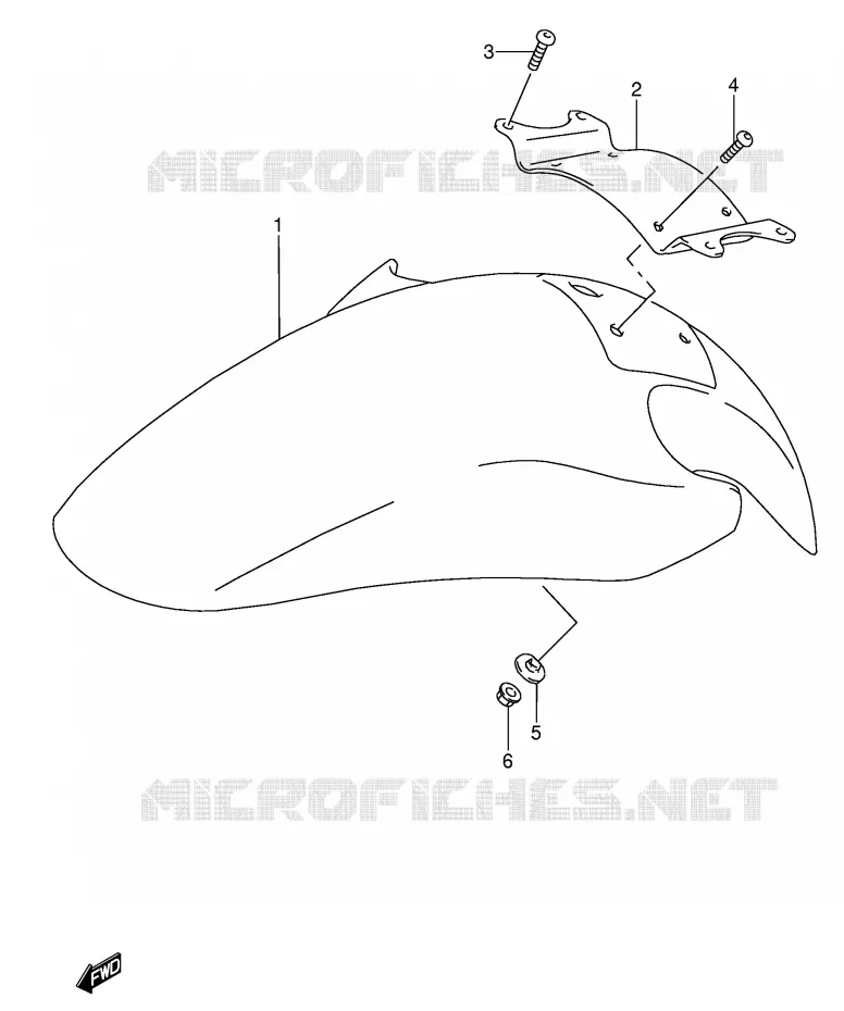 FRONT FENDER (MODELE P/R) Suzuki MOTO 600 RF 1997  RF600RUV(E2)