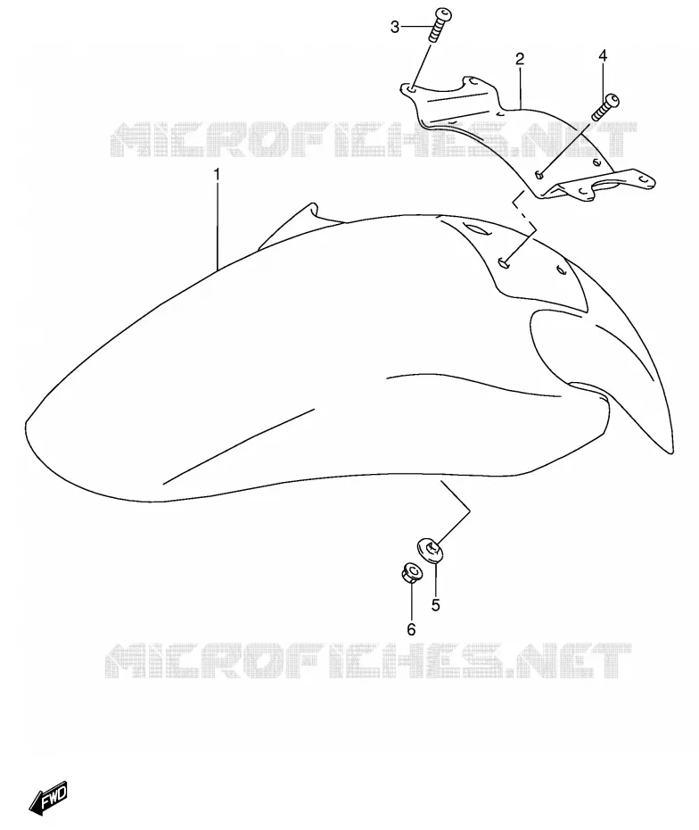 FRONT FENDER (MODELE S/T/V) Suzuki MOTO 600 RF 1995  RF600RUS(E2)