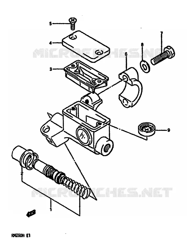 FRONT HOOFDREMCILINDER (MODELE H) Suzuki MOTO 250 RM 1986  RM250G(G/H)